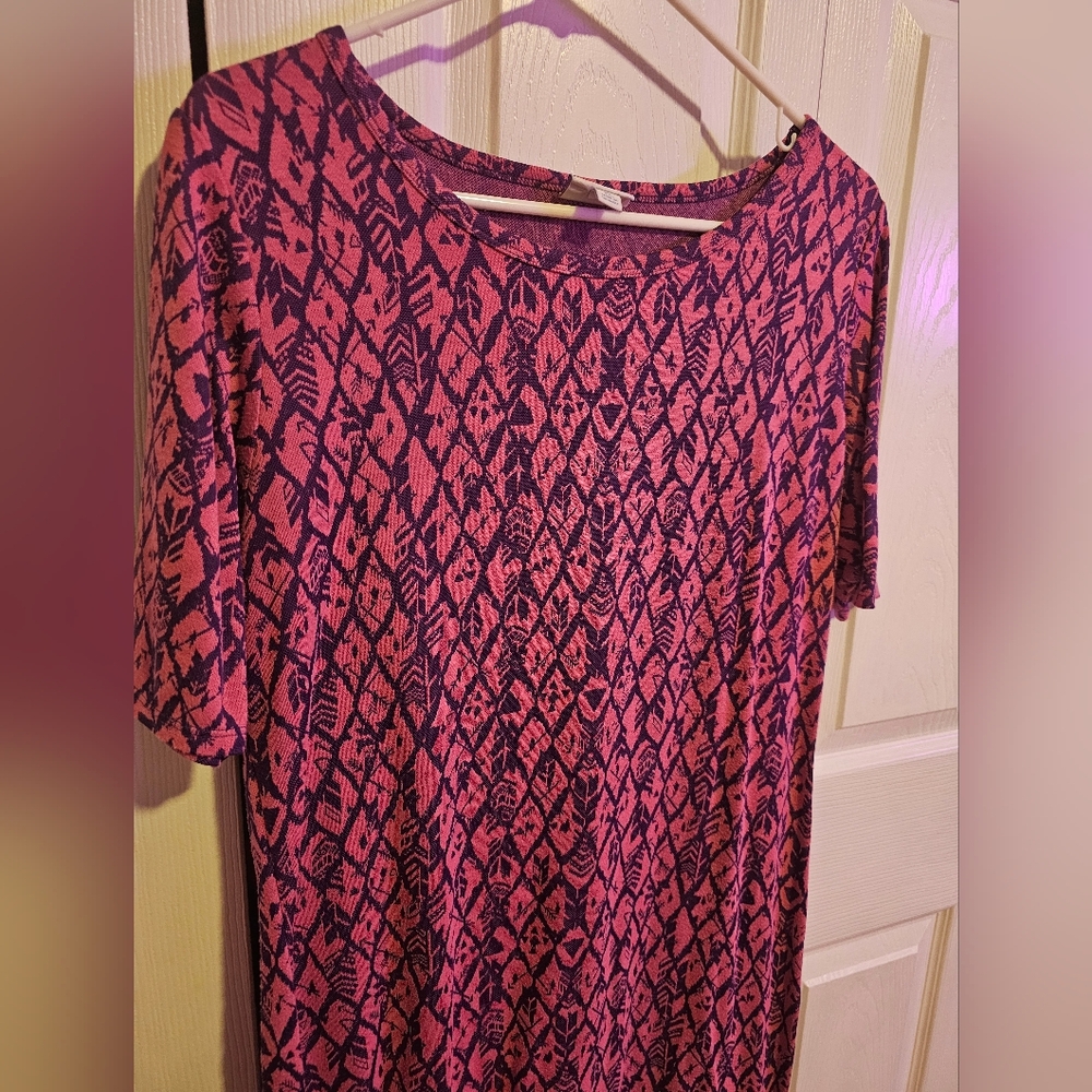 Pink and Blue LuLaRoe Julia Dress
